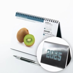 Calendrier chevalet A5 luxe argent personnalisé : Fruits et légumes