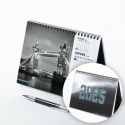 Calendrier chevalet A5 luxe argent personnalisé : Ponts