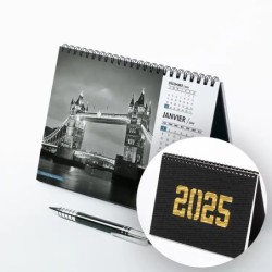 Calendrier chevalet A5 luxe noir personnalisé : Ponts