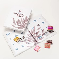 Calendrier de l'Avent Book personnalisé chocolats carrés : Aquarelle